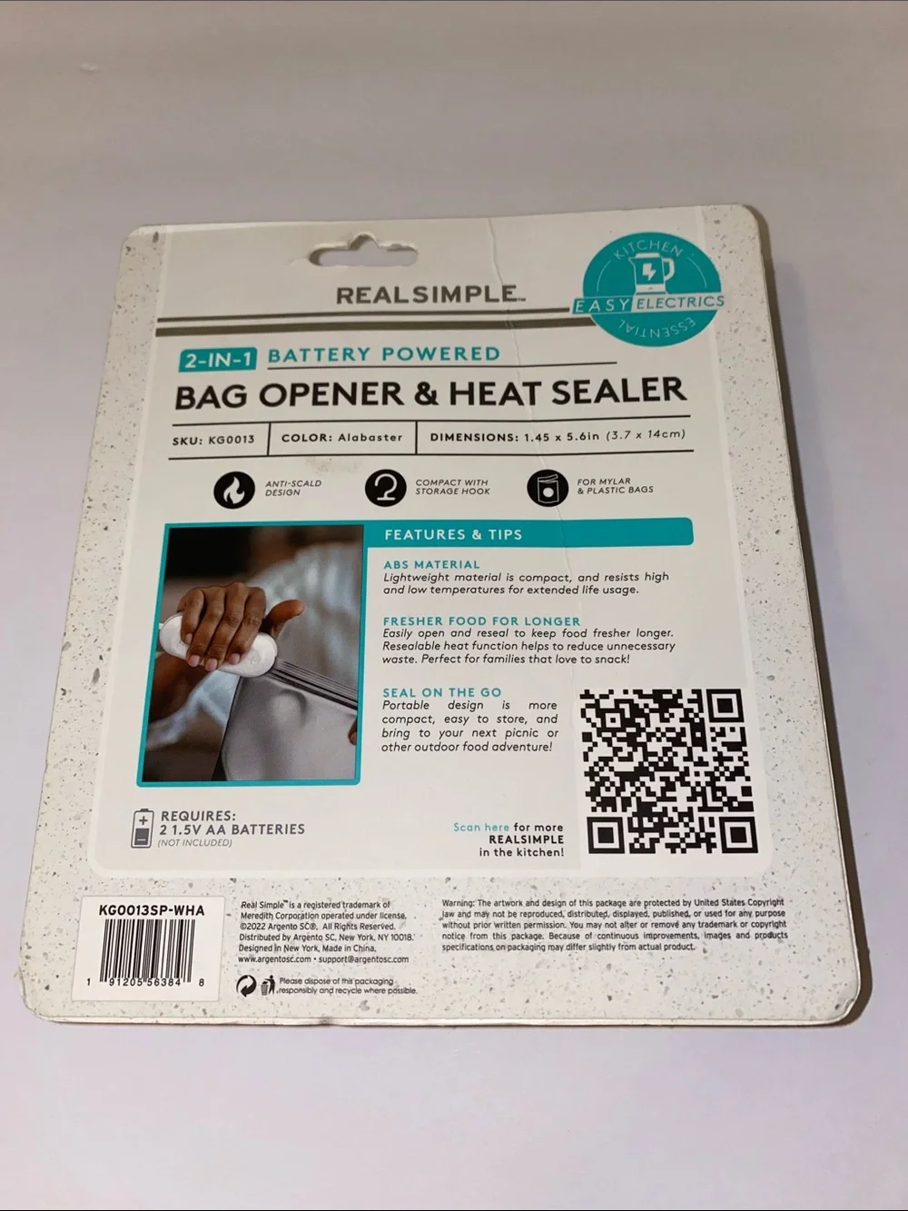 Real Simple 2-in-1 Mini Chip Bag Sealer and Opener